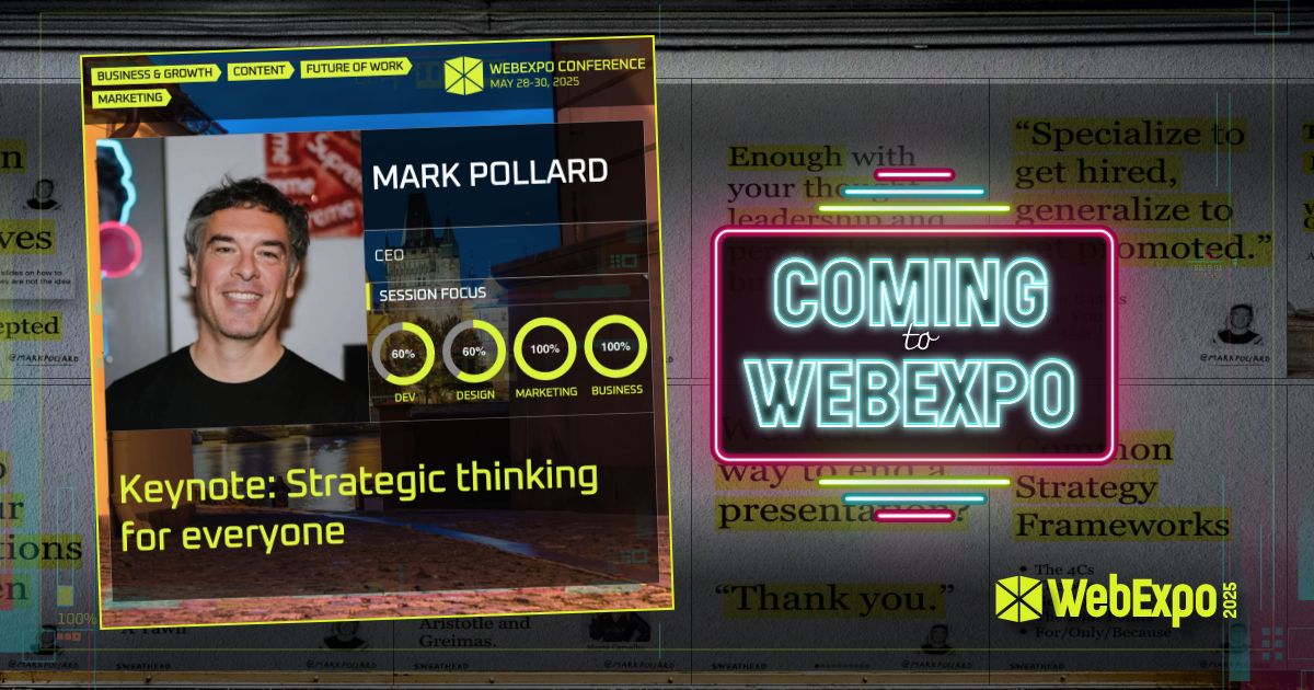 Mark Polland na WebExpo. Zdroj: WebExpo
